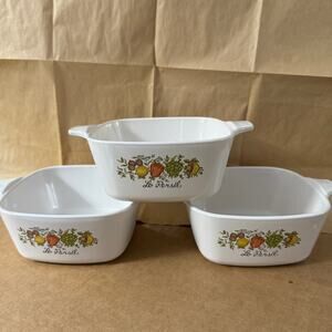 Vintage Petite Pan, Spice of life, Le Persil, Corning Ware 700ML (3 Casseroles)